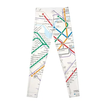 Карта транспортной системы Бостона Леггинсы Спортивные леггинсы женские брюки