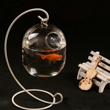 Подвесной прозрачный подвесной стеклянный аквариум для рыб, бутылка для настоя, аквариум, ваза для цветочных растений, цветочная ваза для украшения дома S14 21