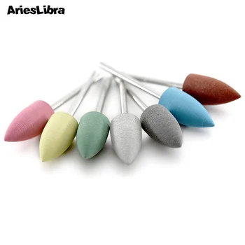 Электрическая пилочка AriesLibra, Сверла для ногтей, резиновый силиконовый Материал, большой буфер для ногтей с пулевидной головкой, Аксессуары для маникюра и нейл-арта