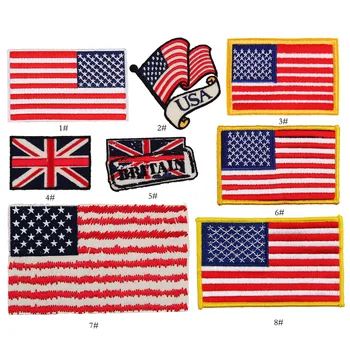 Нашивки с Американским Флагом Великобритании Железные Накладки для Одежды или Сумок Принадлежности для Шитья и Вышивки Значок с Логотипом на Одежде DIY Decor