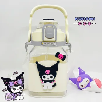 Бутылка для воды Kawaii Sanrio Hello Kitty Kuromi, Аниме Melody Cinnamoroll, Соломенная чашка для воды большой емкости, Мультяшная Кружка для кофе с молоком