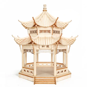 Китайская деревянная древняя архитектурная модель Lanhong Pavilion материалы для изготовления конструкторов моделей