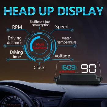 Головной дисплей HUD Дисплей C500 Автомобильный OBD OBD2 Головной Дисплей C500 Автомобильный Проектор Цифровой Спидометр Охранная Сигнализация Скорости Автомобиля