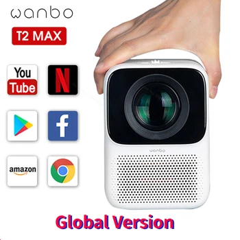 Глобальная версия Проектора Wanbo T2 MAX 1080P Mini LED Портативный WIFI Проектор Full HD 4K 1920*1080P с Коррекцией Трапецеидальных искажений Для дома