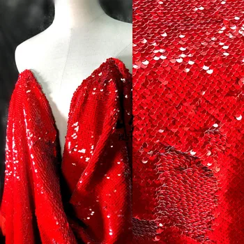 Высококачественные неразделимые ткани с красными блестками, расшитые бисером, свадебные платья для женщин 2022, блестящая тюлевая ткань для невесты, материал для ткани