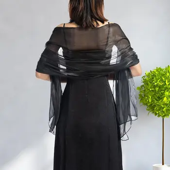 Тонкая яркая шелковая однотонная шаль для платья, длинная шаль Чонсам для подружки невесты