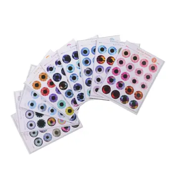 9 листов разноцветных чипов для глаз кукол без УФ-клея для 12 