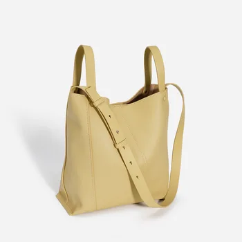 Модная Женская сумка-мешок большой емкости, высококачественные сумки из натуральной кожи, Текстура, Женские Простые Брендовые Дизайнерские сумки через плечо