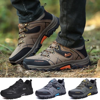 Мужские походные ботинки, водонепроницаемая кожаная мягкая противоскользящая спортивная обувь, военные тренировочные кроссовки для скалолазания, треккинговые ботинки на шнуровке
