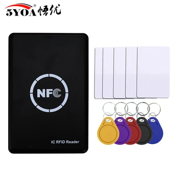 Считыватель смарт-карт NFC Writer RFID Копировальный Аппарат Дубликатор 13,56 МГц USB Программатор Брелоки Card IC UID S50 MF ISO14443A Tag