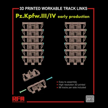 [Модель Ryefield] RFM RM-2013 1/35 Pz.Kpfw.III/IV Раннее производство, 3D-печатные рабочие звенья гусениц