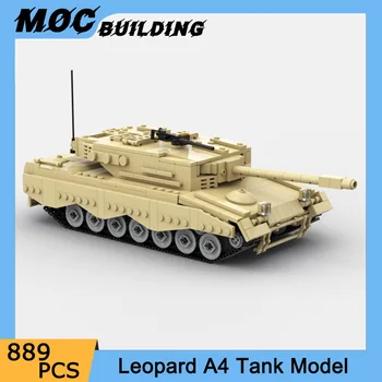 Военная серия MOC Строительные блоки Leopard 2A4 Основная модель боевого танка Армейская военная машина в сборе Игрушка-кирпич для мальчика Подарок на день рождения