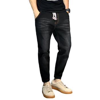 Высококачественные мужские хлопчатобумажные джинсы Большого размера, мужские свободные японские шаровары большого размера, осенние новые трендовые мужские стрейчевые длинные брюки