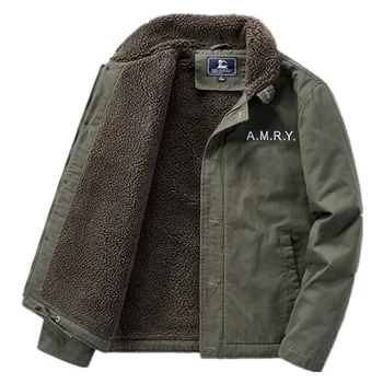 Флисовые зимние мужские куртки, теплая толстая повседневная куртка-бомбер, мужские пальто, меховой воротник, хлопковая военно-тактическая верхняя одежда, мужские парки