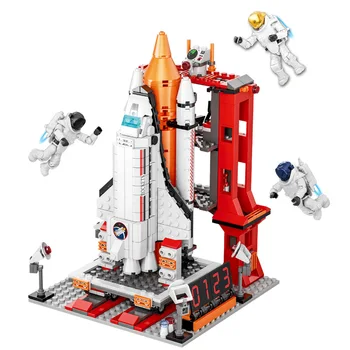 2021 City Space Exploration Центр запуска космических шаттлов, модель ученого-ракетчика, строительные блоки, кирпичи, детские игрушки