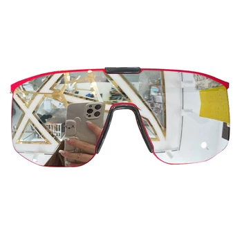Новые солнцезащитные очки в большой оправе для мужчин и женщин, Защита от ультрафиолета, Езда на велосипеде, очки для верховой езды UV400, Зеркальные очки, 4 цвета