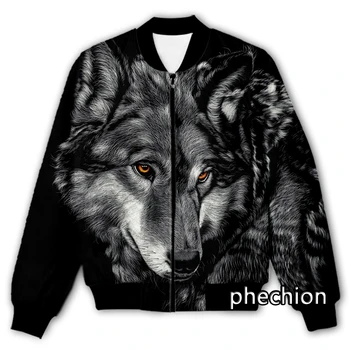 phechion Новая Мужская /Женская повседневная куртка с 3D принтом животного Волка, Модная уличная одежда, Мужская Свободная спортивная куртка и пальто Q167