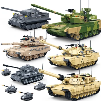 Гуди военные машины abrams heavy battle ww2 комплект модельных строительных блоков США Германия вторая мировая война совместимый танк tiger