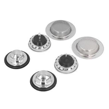 3 комплекта сетчатого фильтра для кухонной раковины из нержавеющей стали для большинства стандартных раковин.